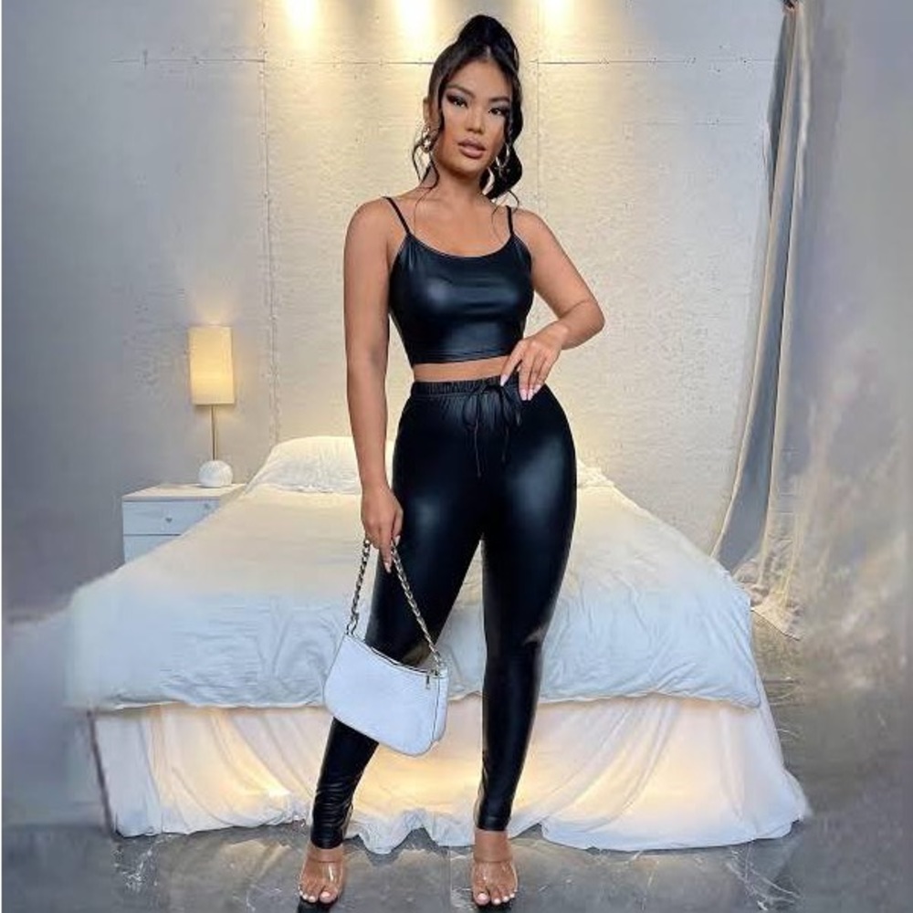 SHEIN SXY Cami Crop Top + Drawstring Waist Pants▪️